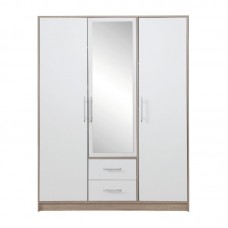 Skapis SMART SRK2 ar spoguli, ozols sonoma/balts